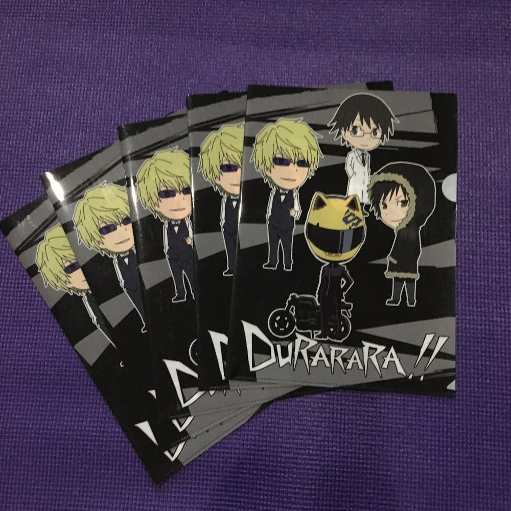 NEW Set of (5) DuRaRaRa!! Plastic File Folders